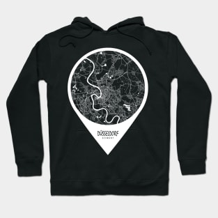 Dusseldorf, Germany City Map - Travel Pin Hoodie